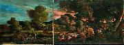 Nicolas Poussin Vue de Grottaferrata avec Venus, Adonis et une divinite fluviale oil painting reproduction